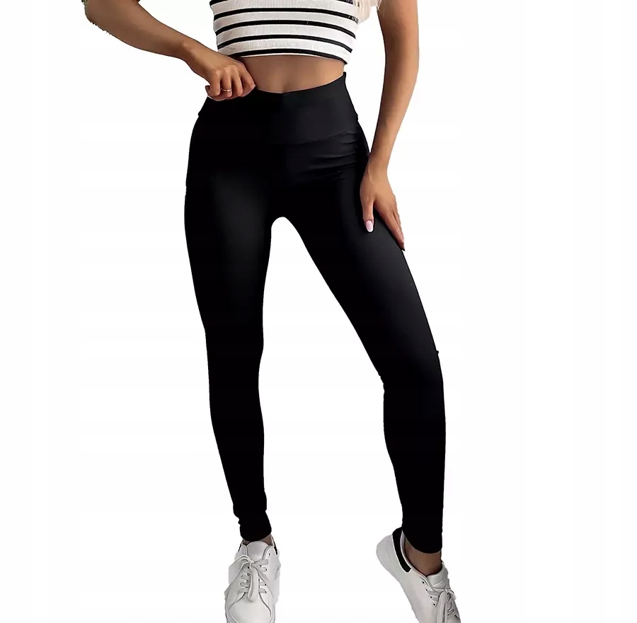 

0235 Black Czarne Damskie Legginsy L/XL 41
