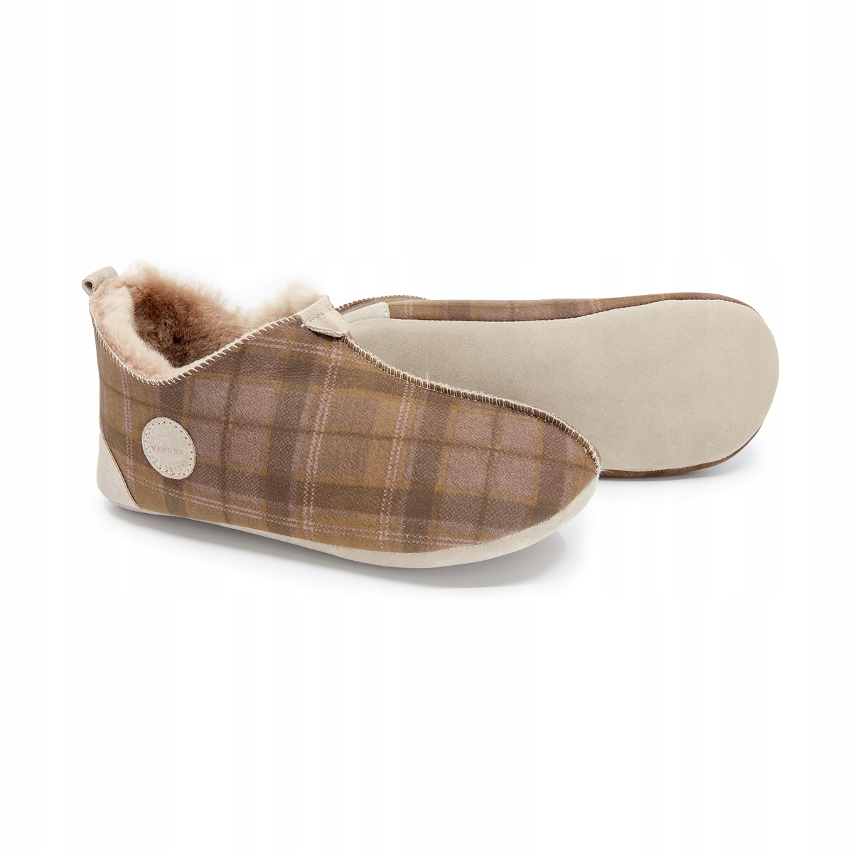 Vanuba Pánské horské pantofle Papuče z vlny, teplá kůže, velikost 45