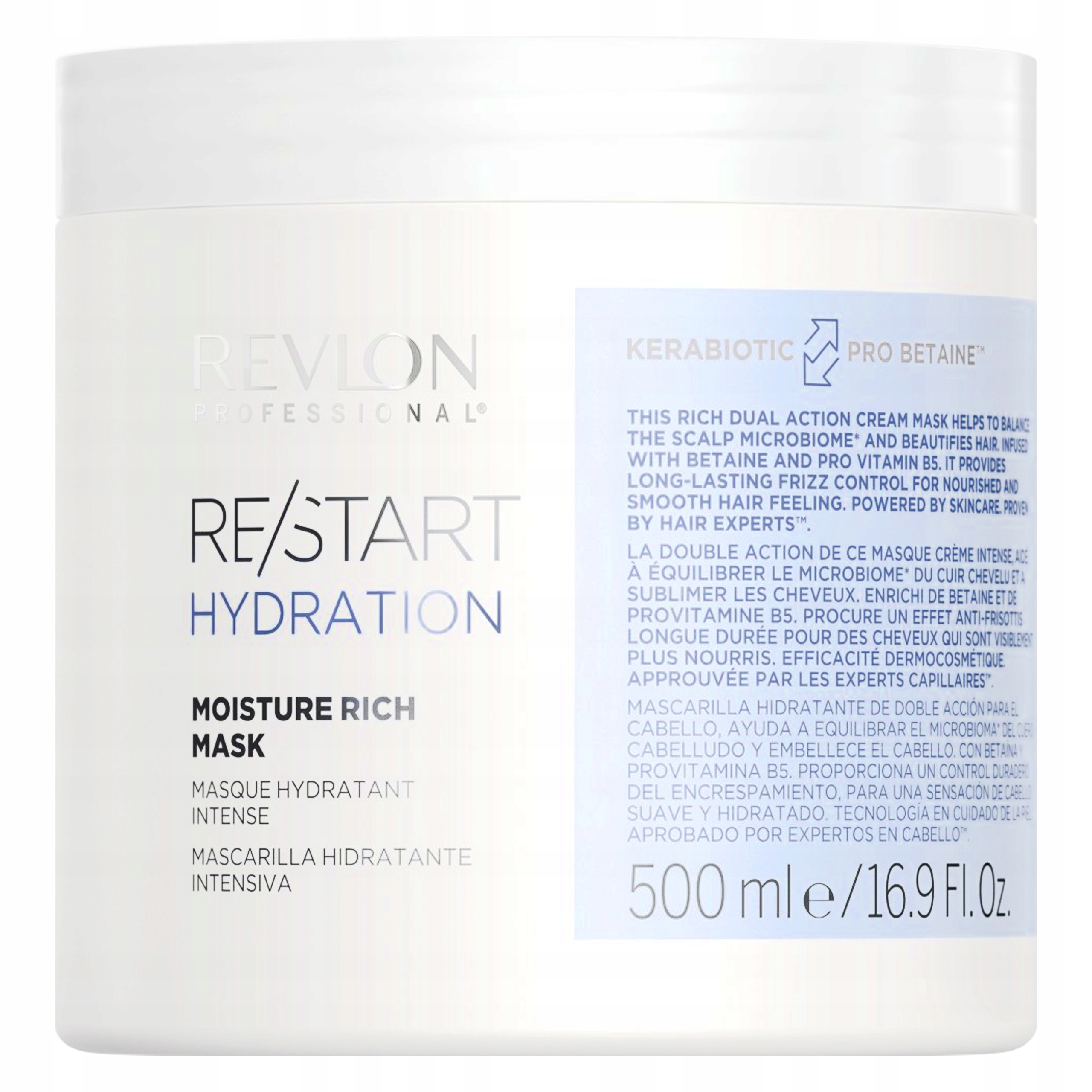 Revlon Restart Hydration Mask – hydratační maska pro suché a poškozené vlasy, 500 ml