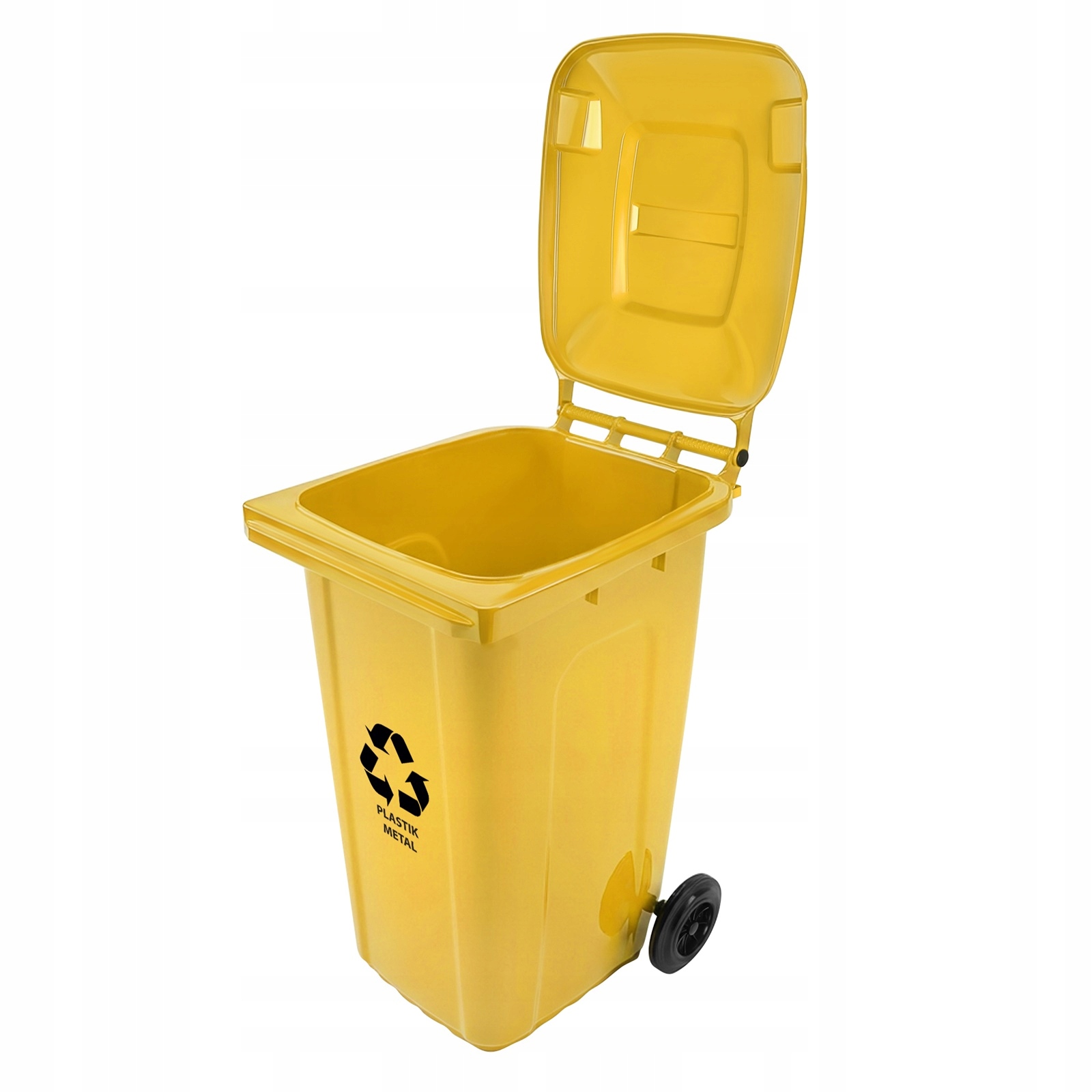 Kontener 240L żółty na plastik i metal – kosz do segregacji odpadów