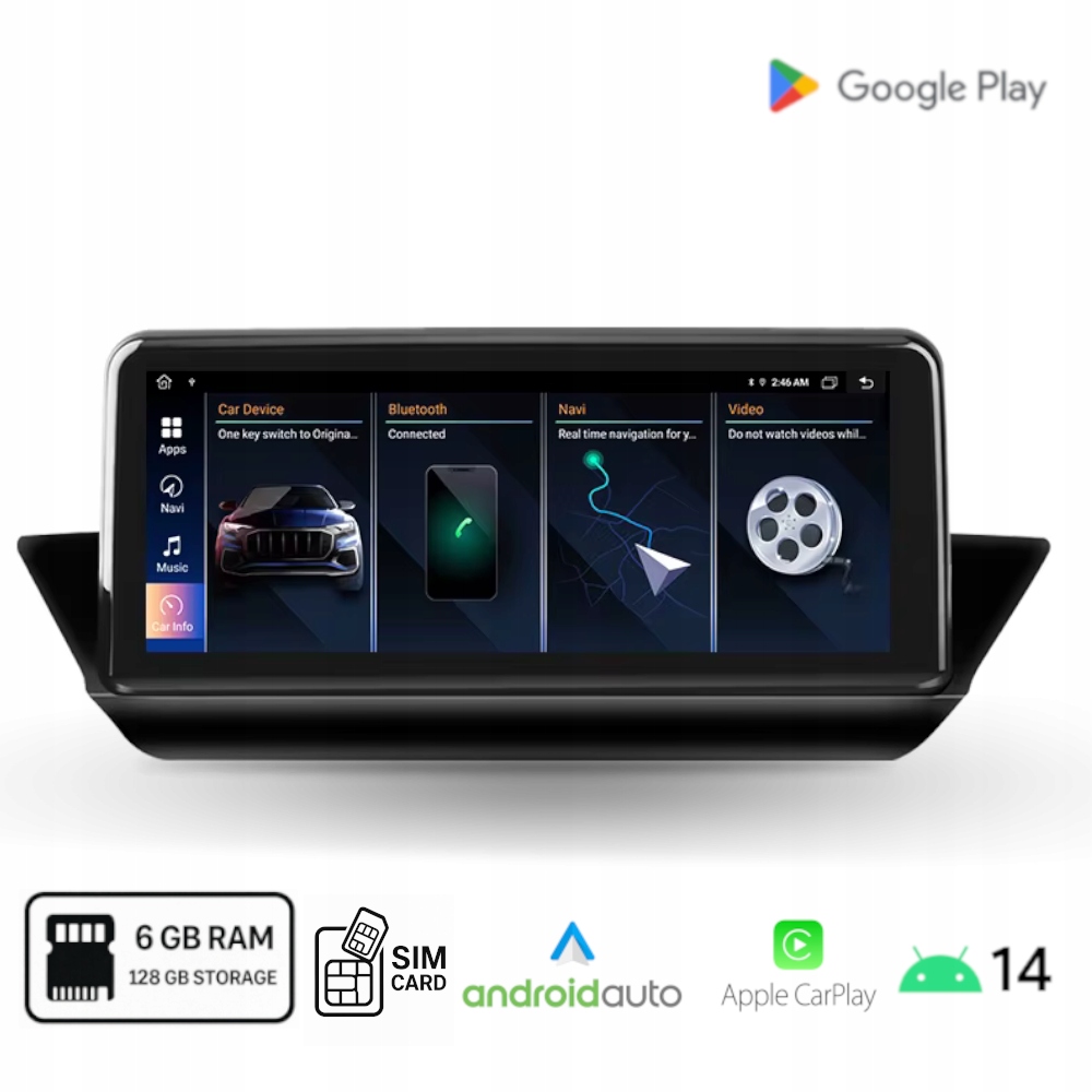 Android rádio pro Bmw X1 E84 CIC Android Auto Carplay Wi-Fi Sim 6 Gb Ram