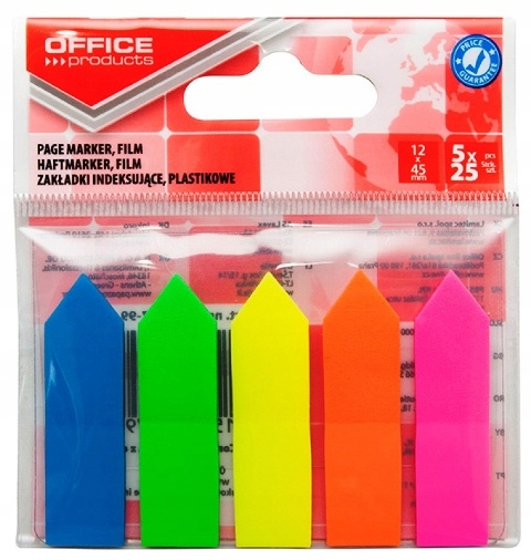 

Zakładki indeksujące 12mm x 45mm strzałki 5x25szt