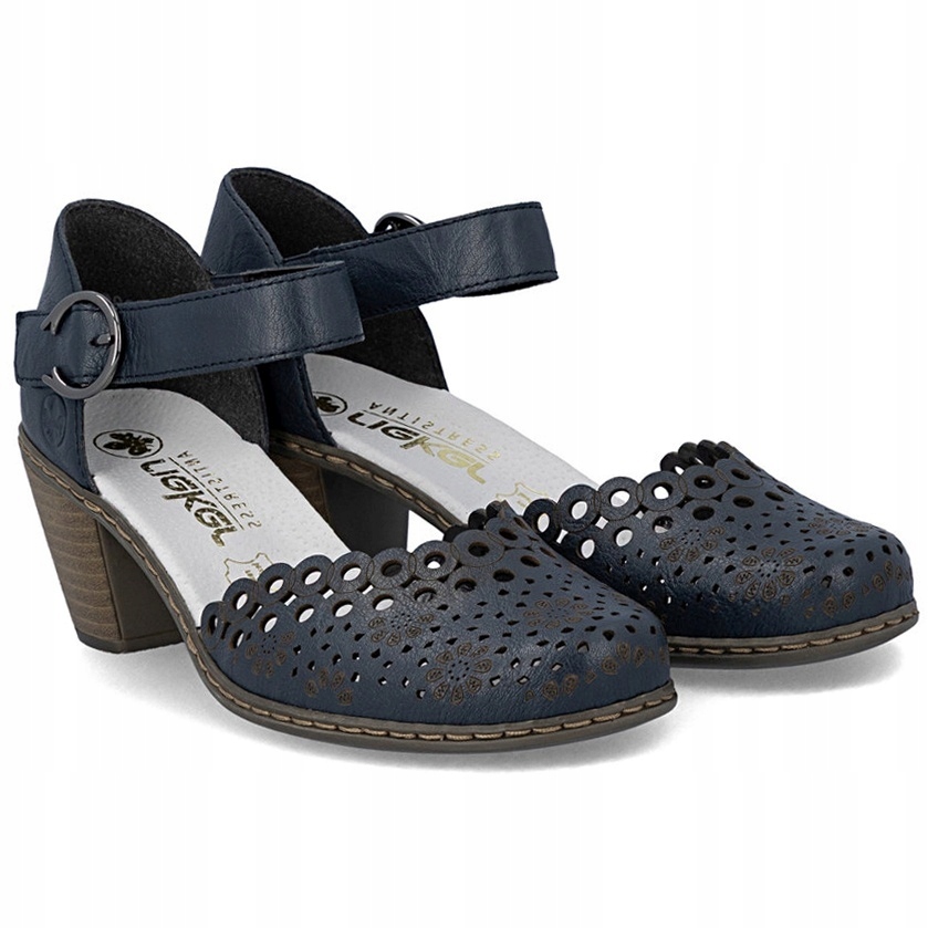 Dámské sandály Rieker 40902-14 Blue modré, Kůže Vel. 39