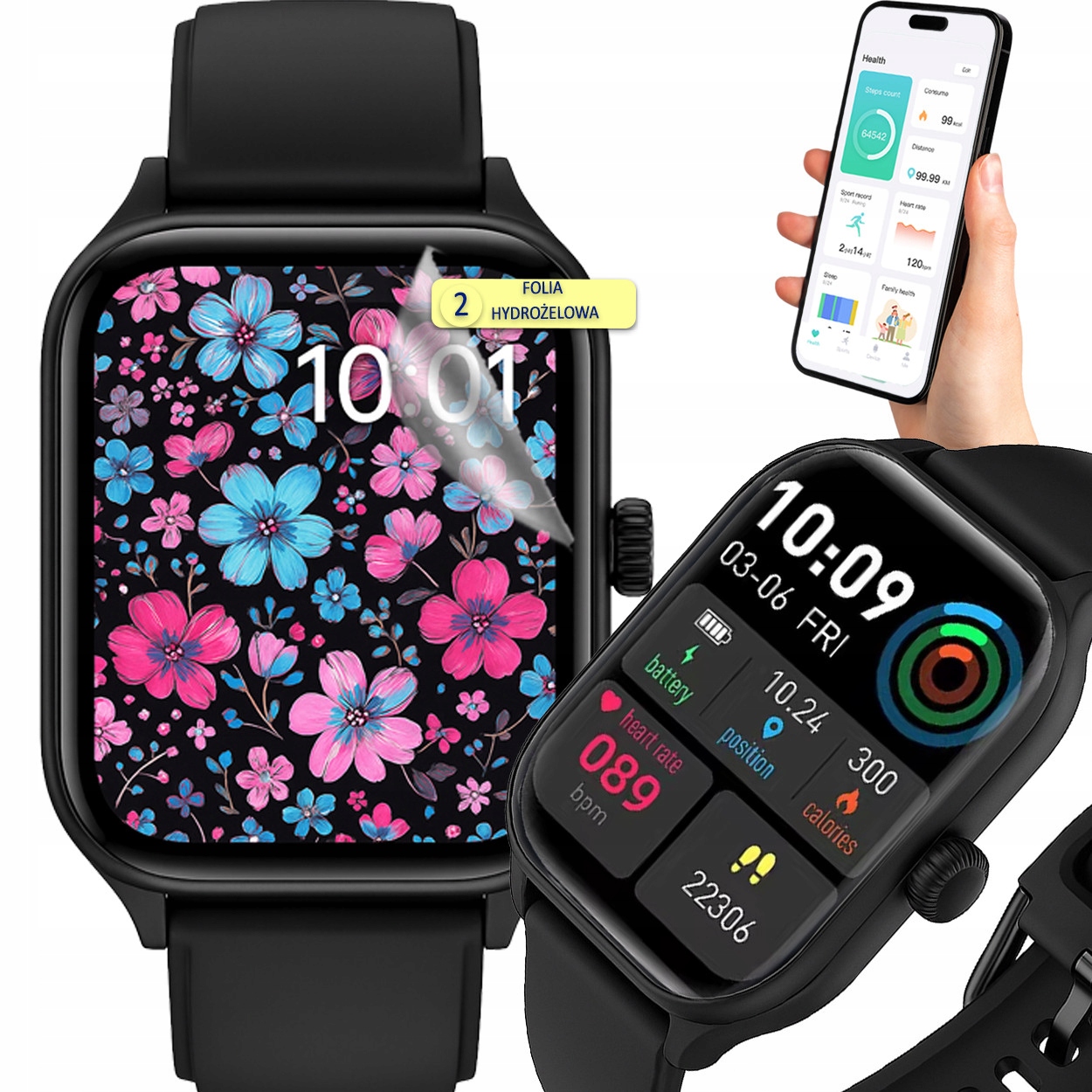 Okosóra lengyel Bluetooth menü sport lépésszámláló pulzusmérő alvásfigyelő