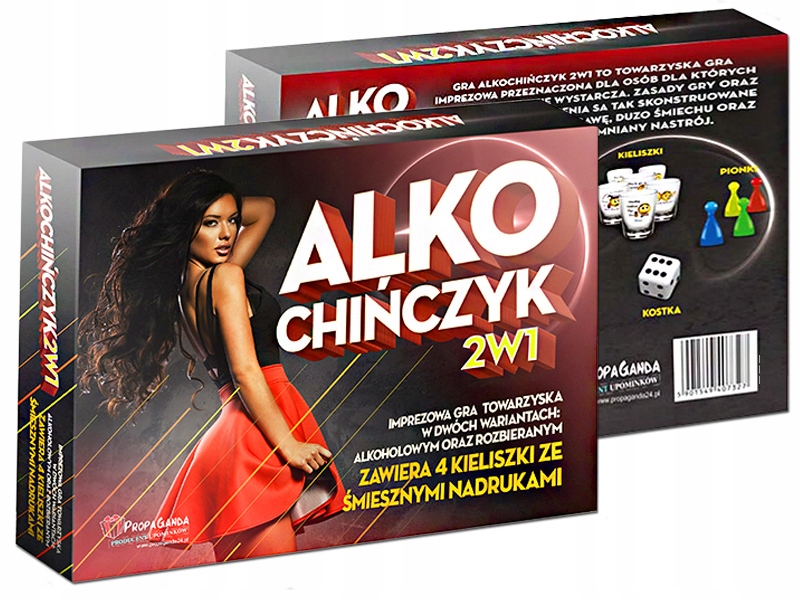 

Gra Imprezowa Alko-Chińczyk Zestaw 2w1 Kieliszki