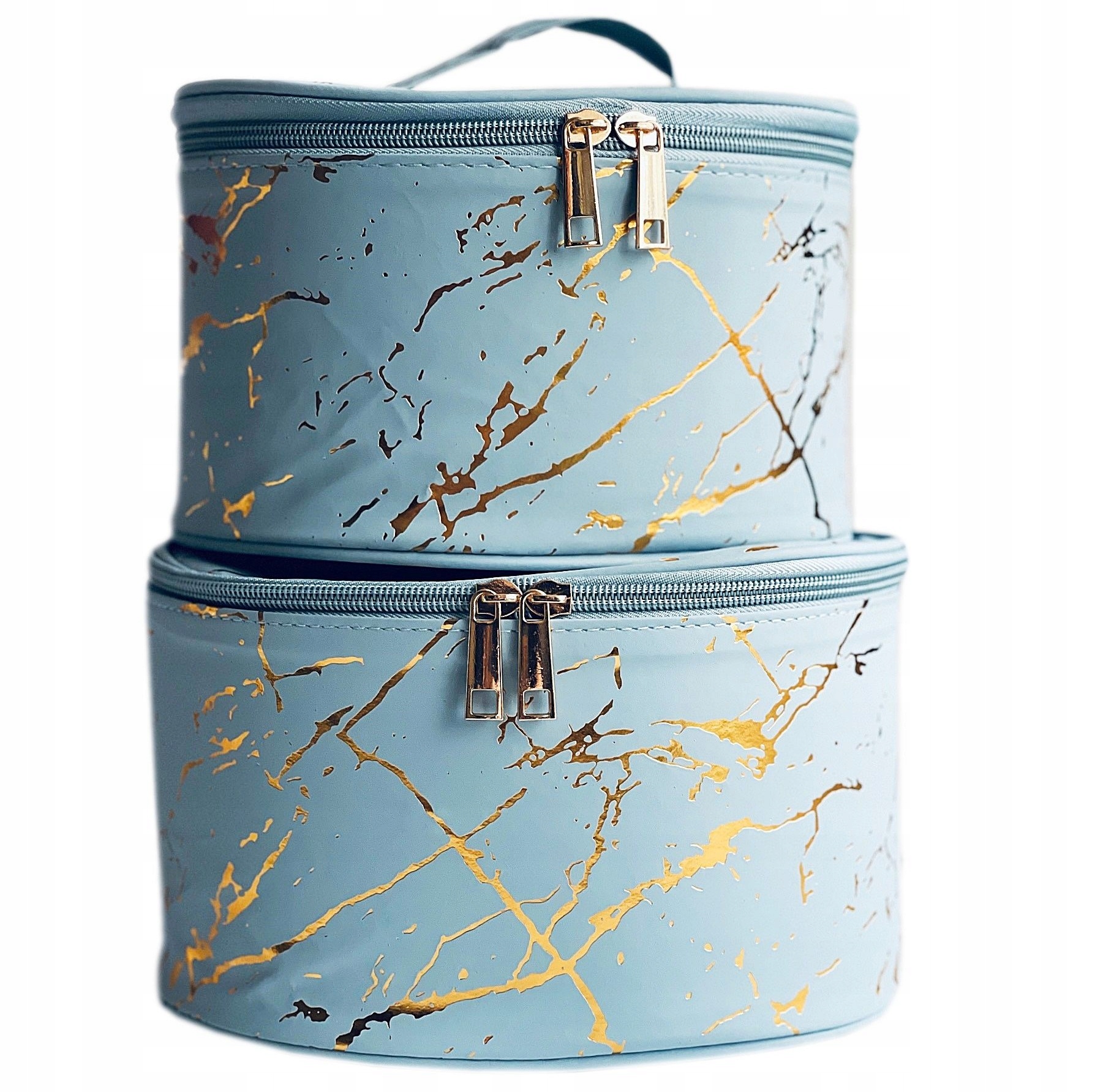 ZESTAW 2 x KUFEREK NIEBIESKI ZŁOTY MARMUREK