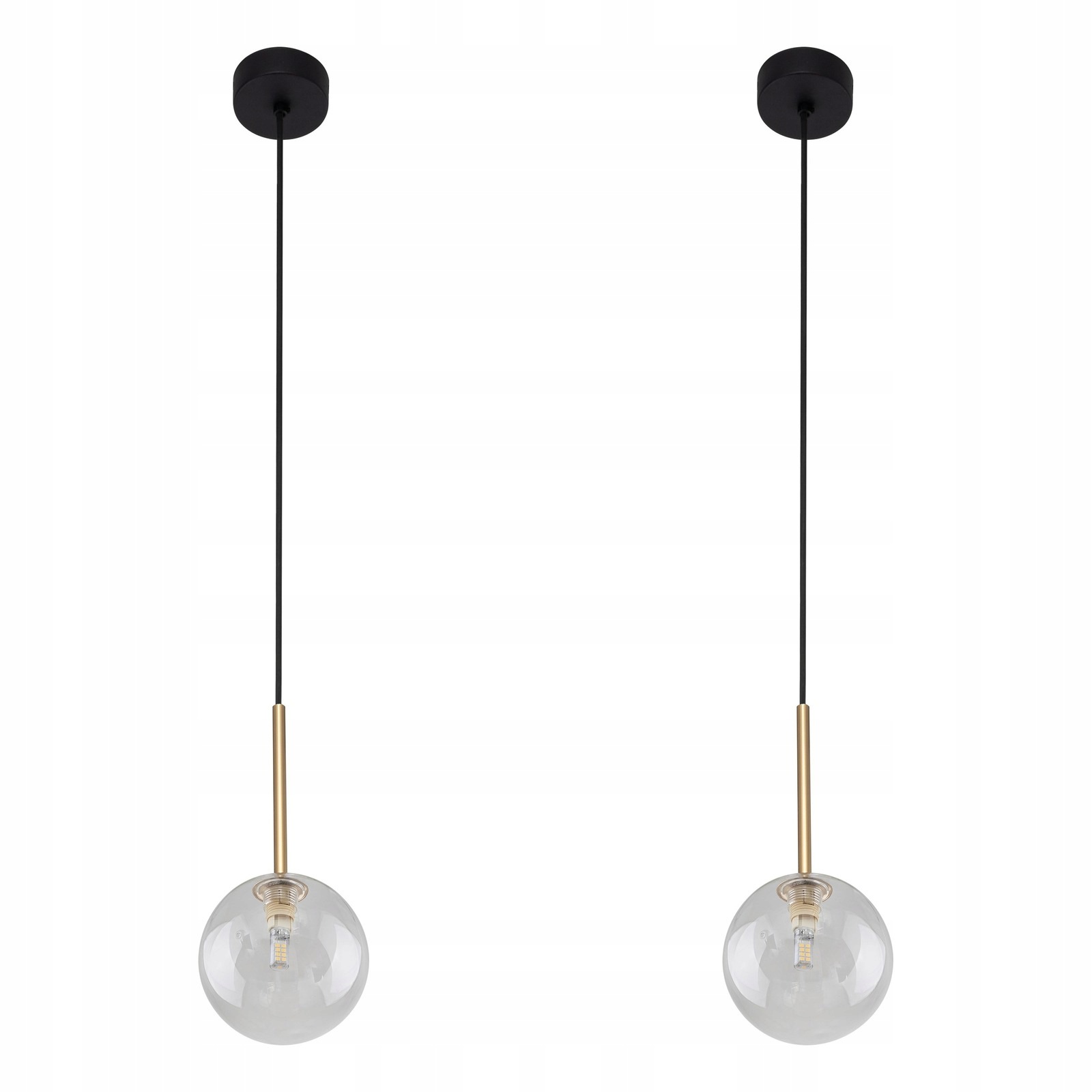 Tk Lighting Sada 2x Závěsná lampa Nilos Black/gold 5941