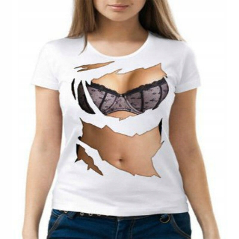 DAMSKA KOSZULKA 3D T-SHIRT ZABAWNA CIAŁO 4XL