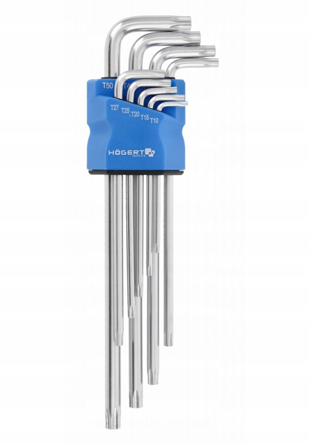 Hogert Zestaw 9 elementów Klucze Tamper Torx S2 Extra Długie T10-T50