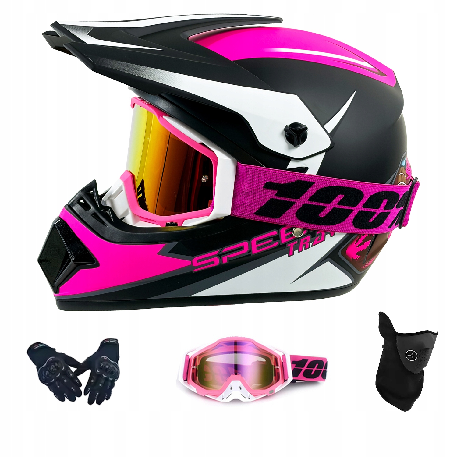 Helma Na Elektrickou Koloběžku Cross Enduro Quad Bmx Helma Brýle Rukavice S