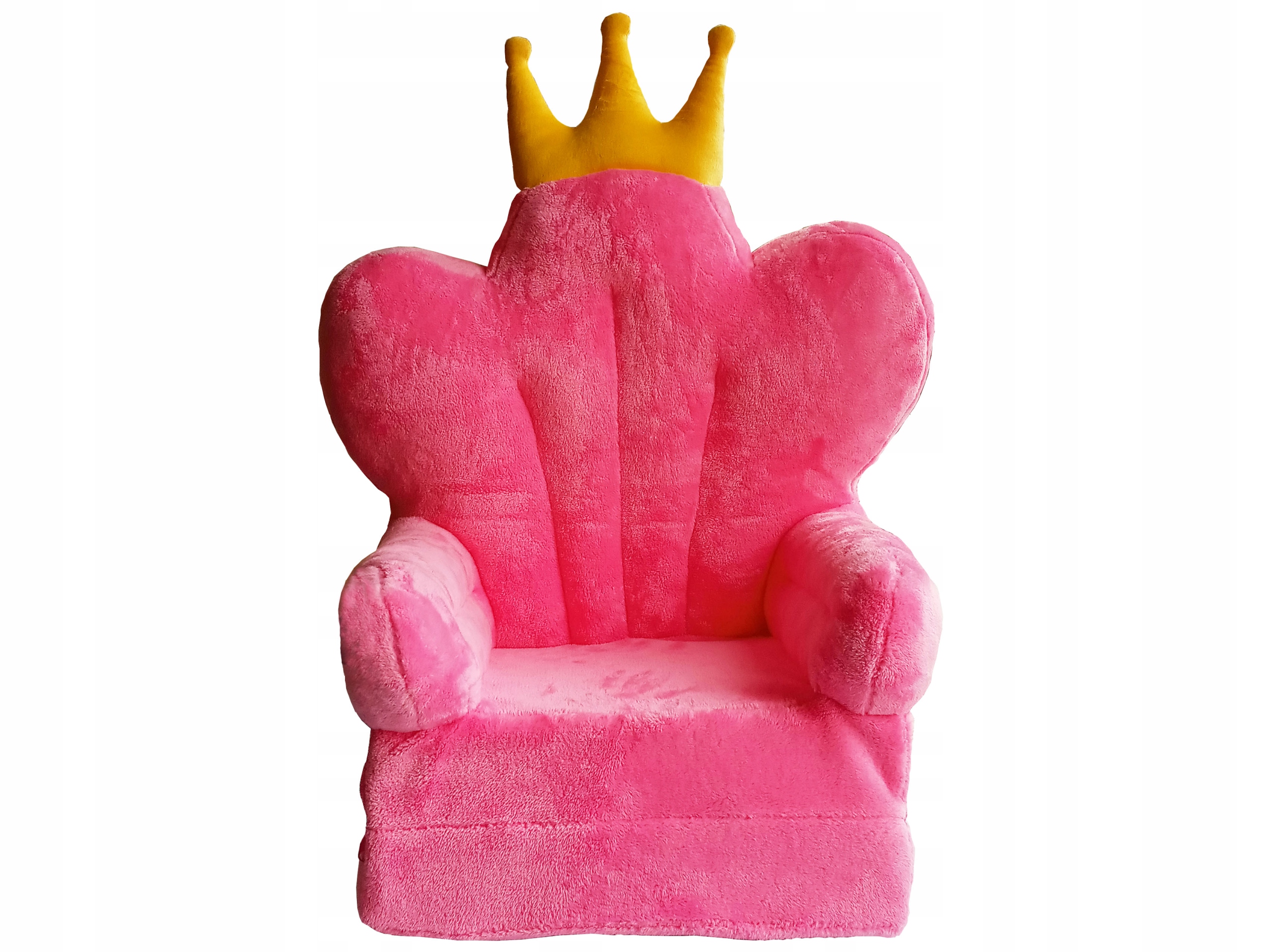 Różowa pufa rozkładany dla dziewczynki z pluszu Marka Materace z Gór