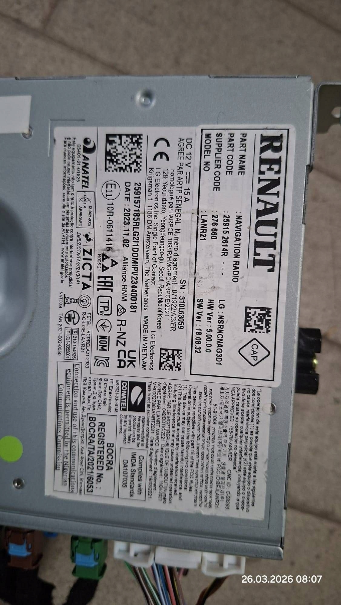 Stacja multimedialna radio navigation Renault Scenic E-Tech V 259152614R