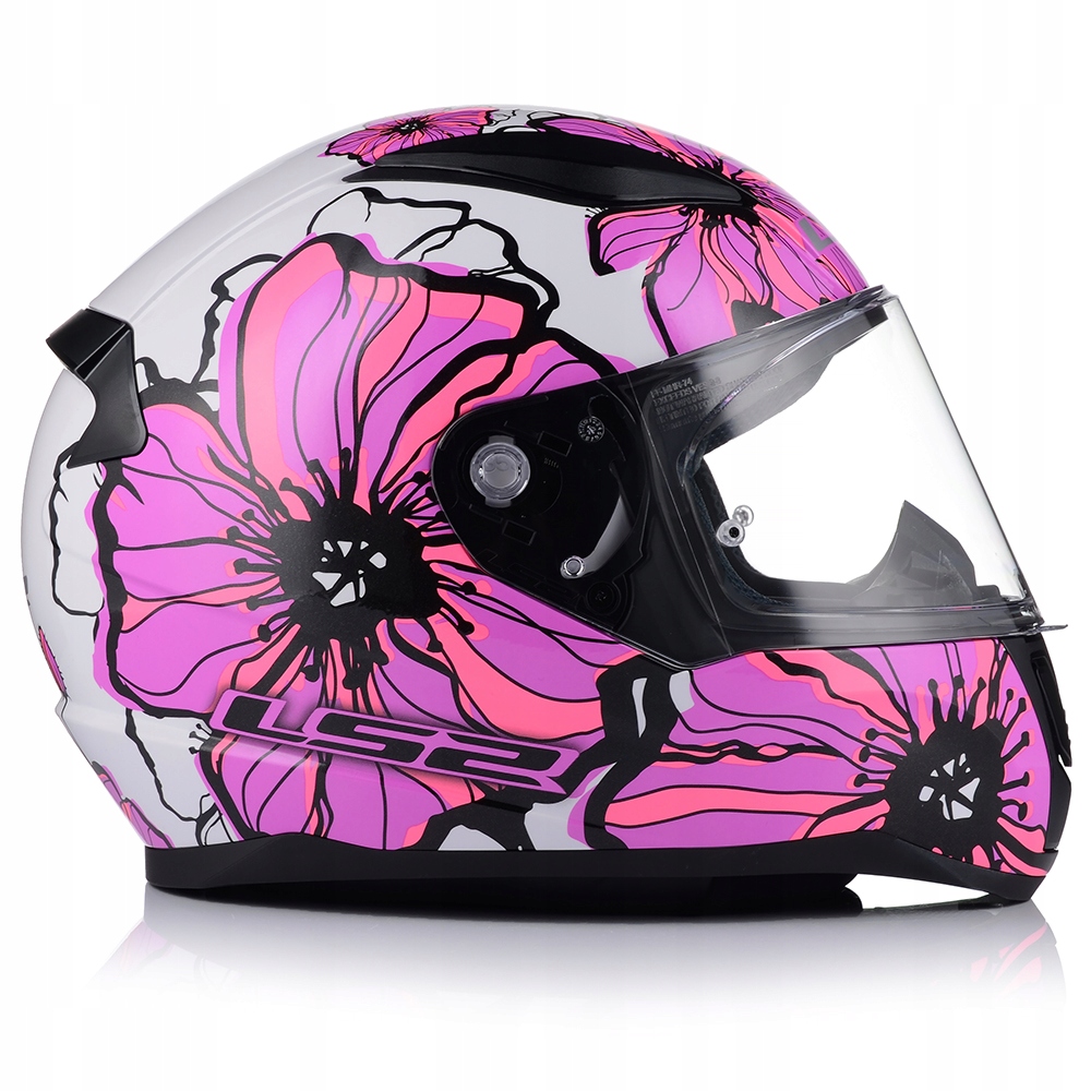 KASK MOTOCYKLOWY LS2 FF353 RAPID II POPPIES DAMSKI RÓŻOWY SYSTEM PINLOCK Certyfikat DOT nie