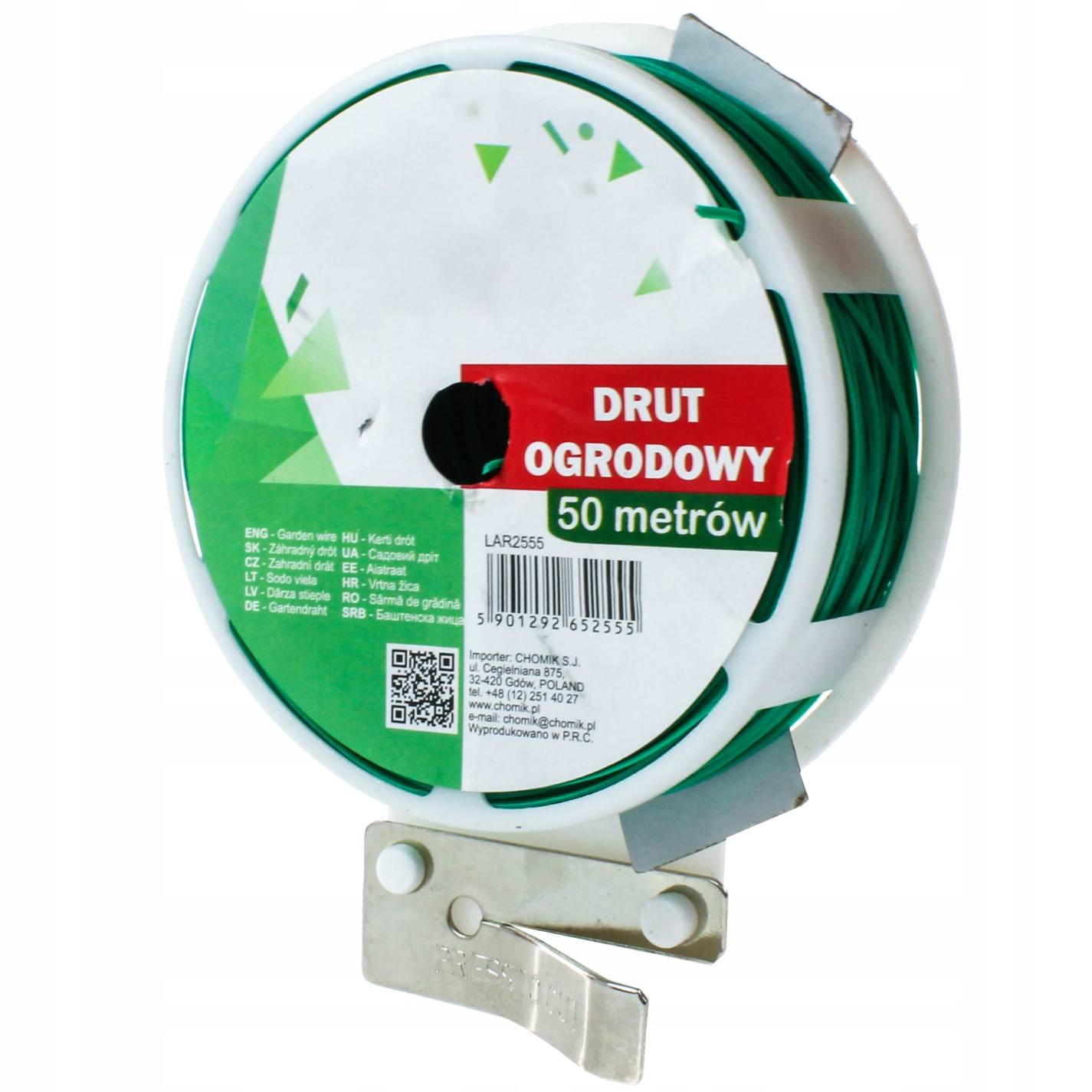 DRUT OGRODNICZY 50m Z OBCINACZEM DO PODWIĄZYWANIA WIĄZANIA ROŚLIN ZIELONY