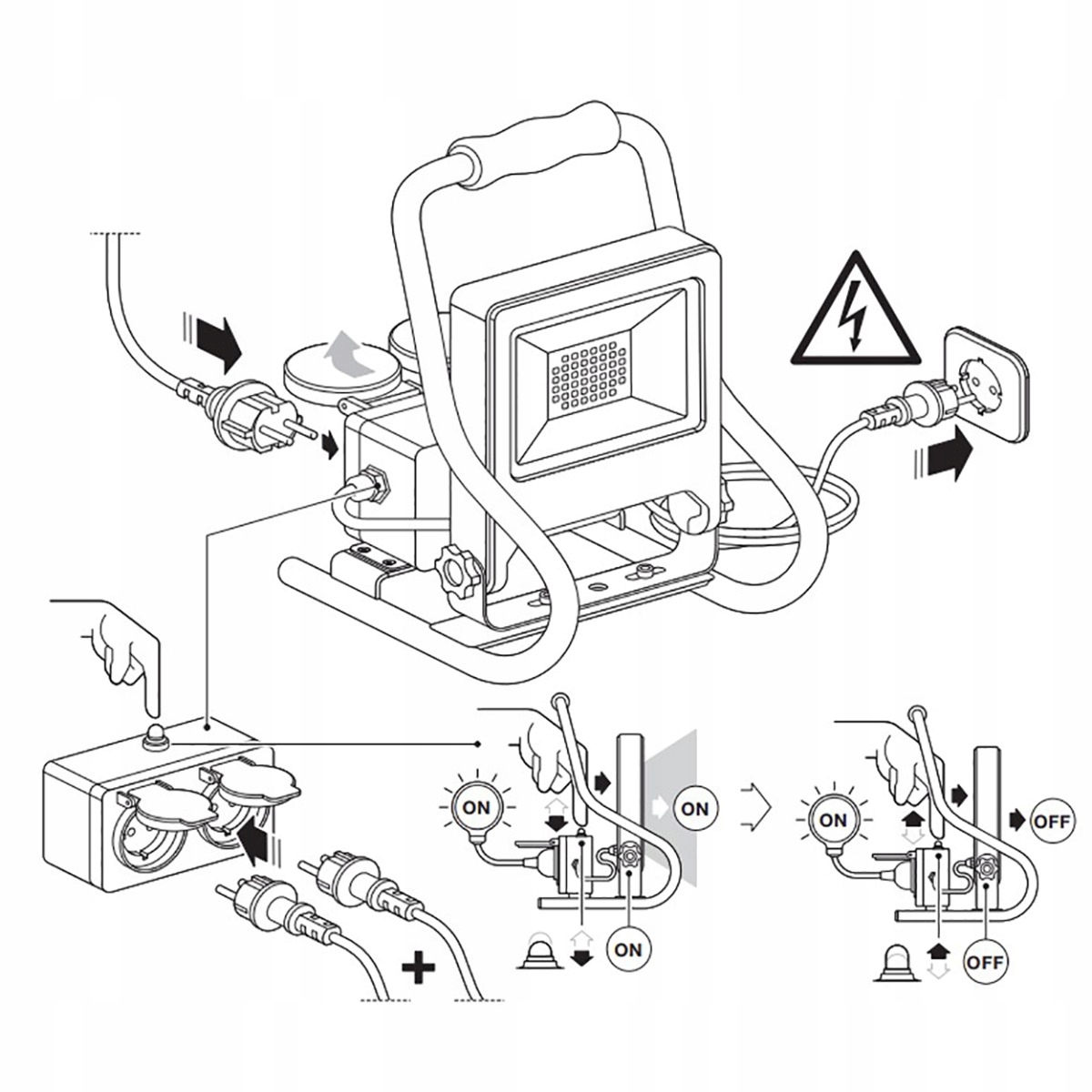 Naświetlacz Roboczy LED 30W + 2x GNIAZDO Ledvance Szerokość produktu 23.2 cm