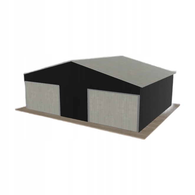 Plechová garáž 8x6 m dvoupolohová, dvoupolohová, černá
