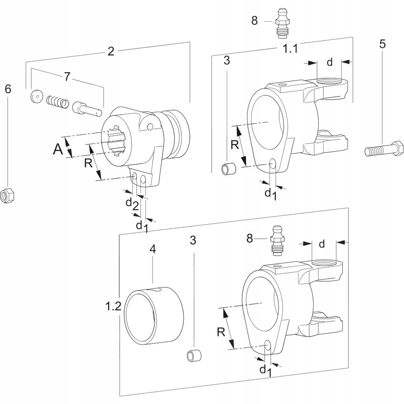 Widełki Walterscheid Ø30mm do Amazone Numer katalogowy części 395012481