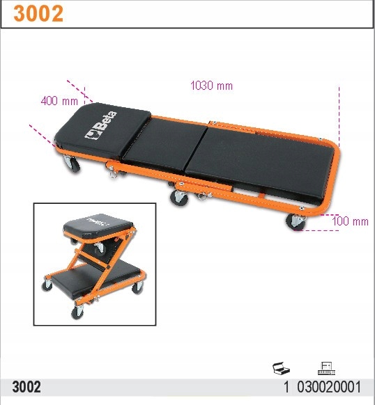 Lezanka monterska taboret na kolkach Beta 3002 Producent code 3002