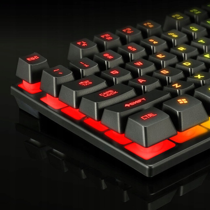 KLAWIATURA + MYSZ (ZESTAW) GAMINGOWA PODŚWIETLANA Typ klawiatury membranowa