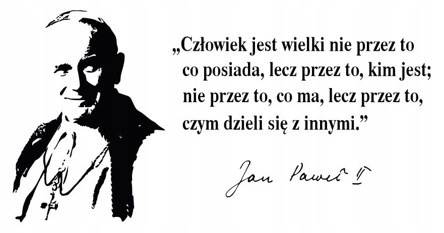 Nakleja na ścianę napis Papież Jan Paweł II Cytat