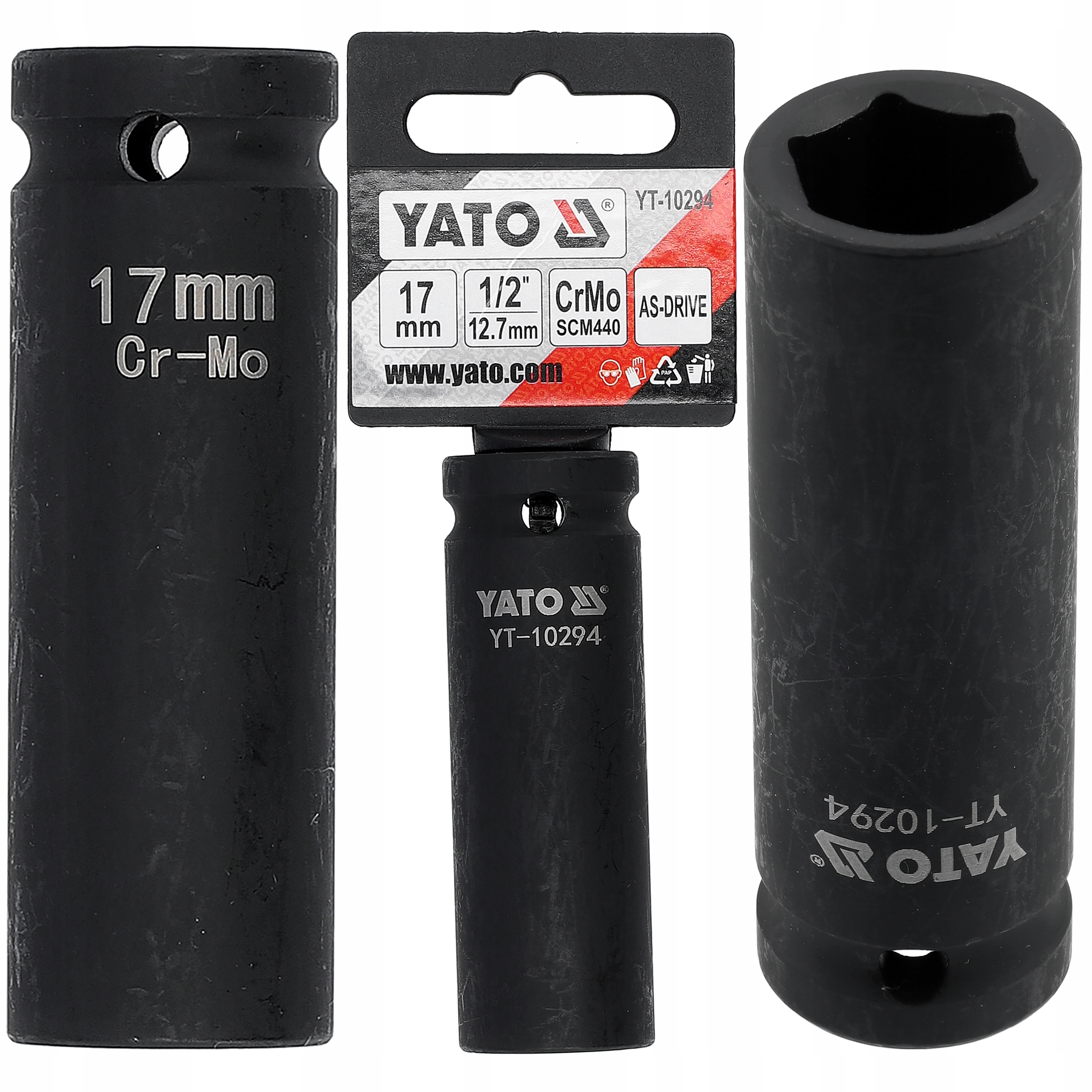 Yato Nasadka Udarowa Sześciokątna Długa 1/2" 17MM 6-KĄTNA CrMo AS-drive