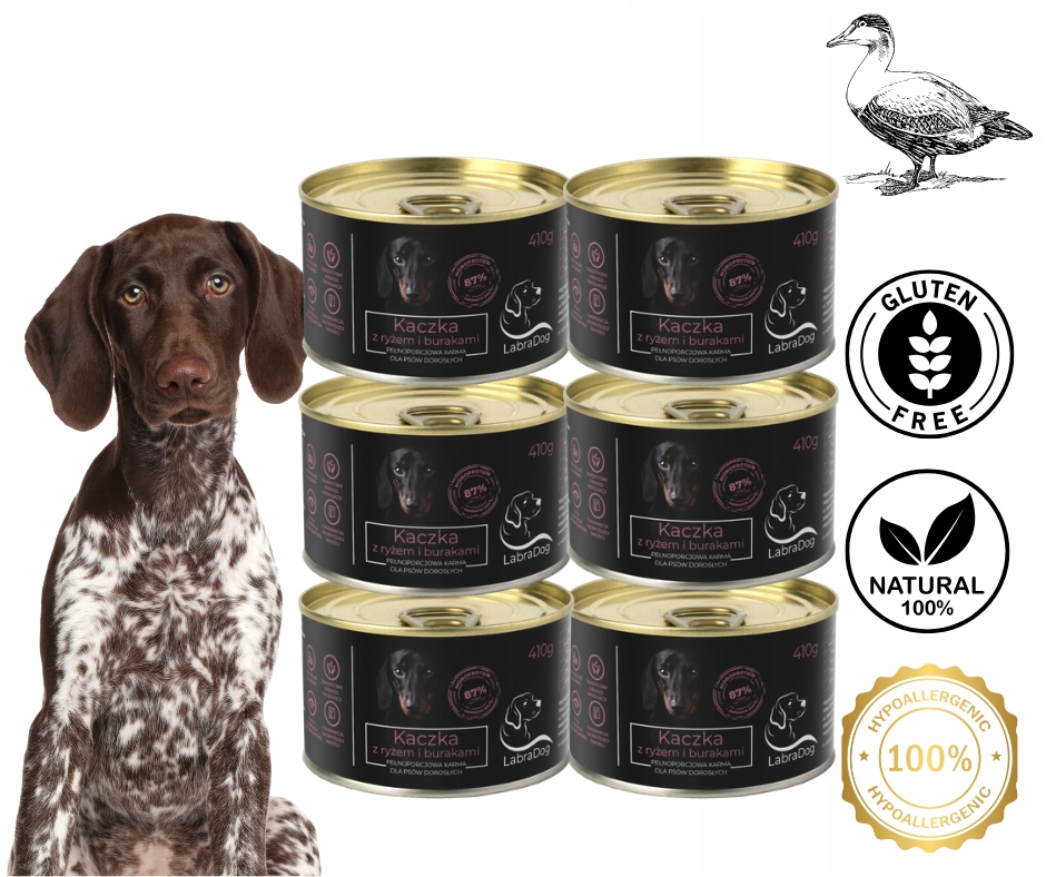 Levně LabraDog Superfood Kachna s červenou řepou a rýží 6x410g