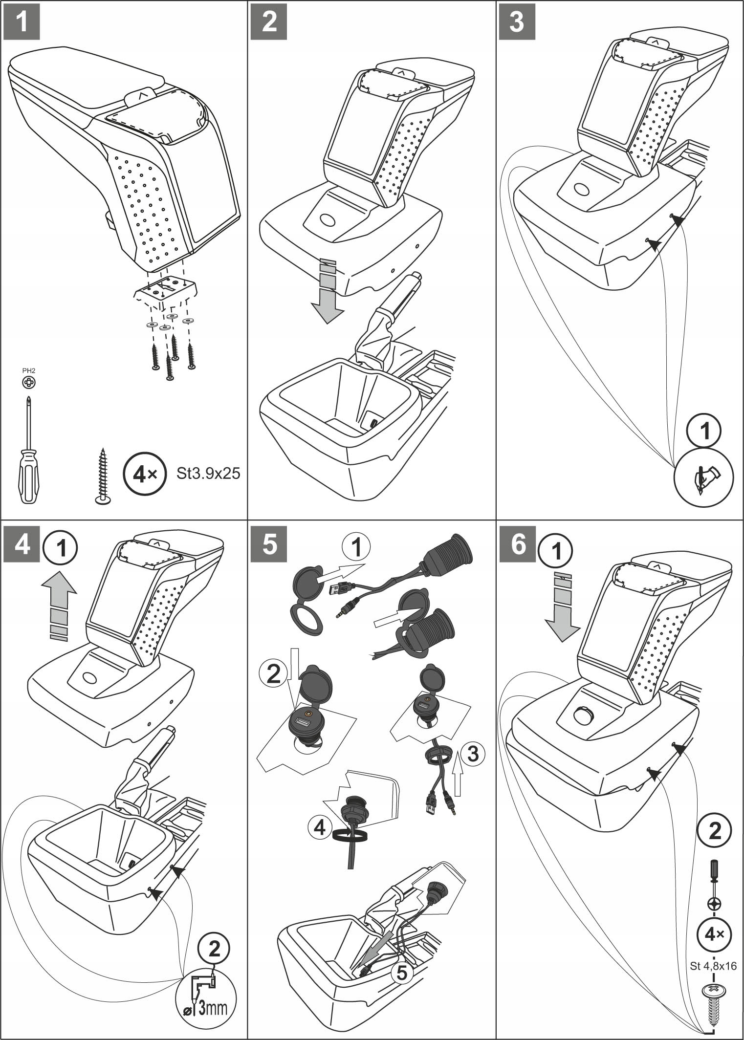 V00254 - ARM 2 ARMREST Ford Focus II, 2004-2011