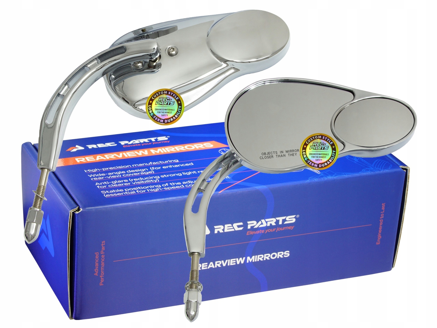 mŕtve zrkadlo s chrómovým povrchom pre Harley Touring Electra Glide Softail 82-24