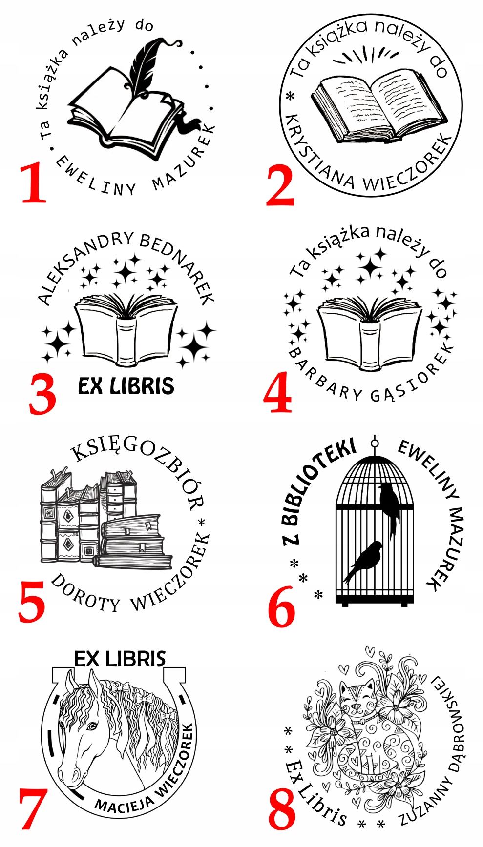 GRYF PIECZĄTKA OKRĄGŁA EX LIBRIS STEMPEL 5 CM Kod producenta 50mm