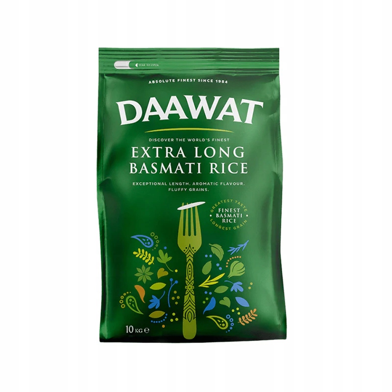 Levně Rýže basmati Daawat extra dlouhá 10 kg – extra dlouhá sypká zrna prémiové kvality