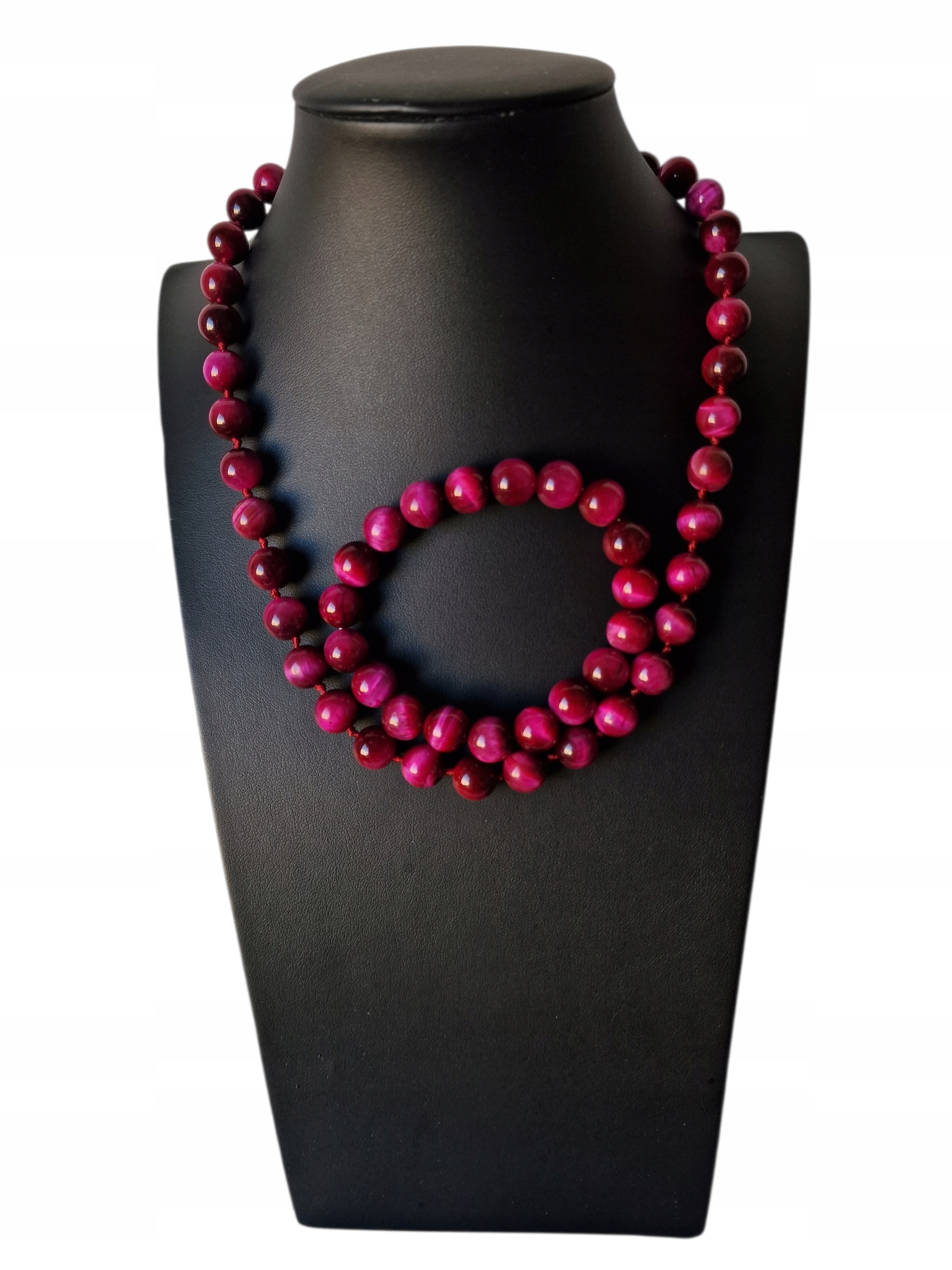 Vintage Růžové Tygří Oko Komplet Náramek Náhrdelník Dobrá Aura