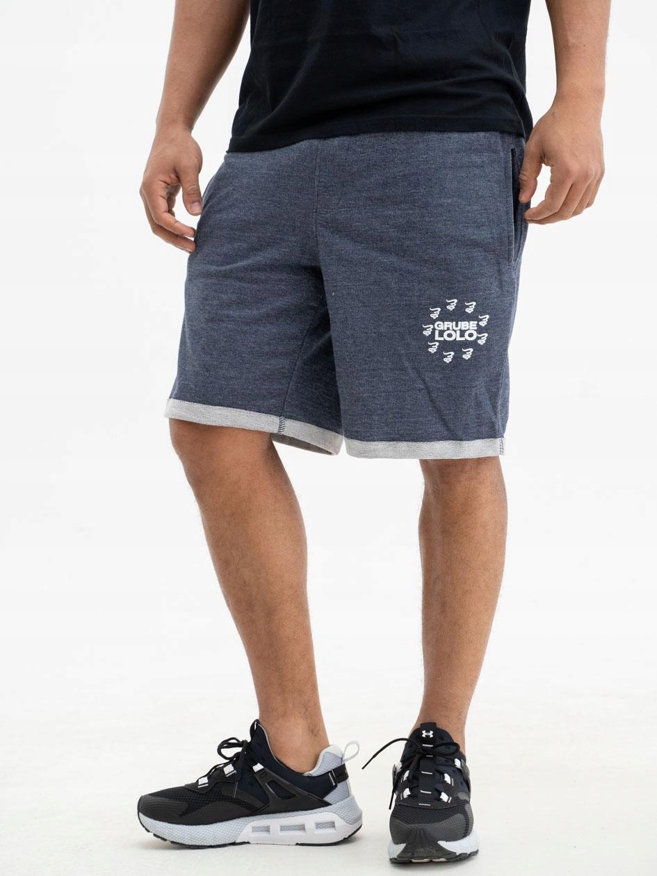 KRÓTKIE SPODENKI MĘSKIE DRESOWE MODNE Szare L