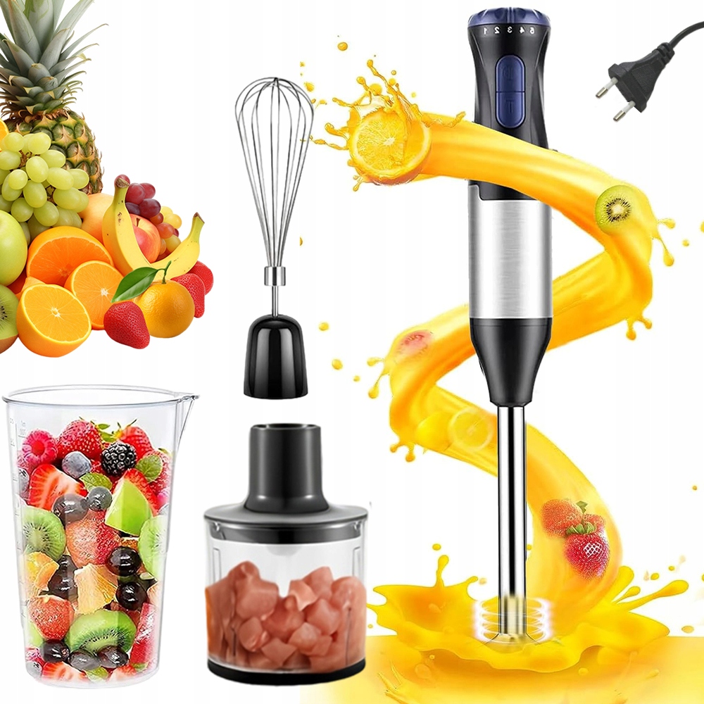 Ruční Mixér Kuchyňský Set 5 Rychlostí 1000 W, Sekací Mísa, Šlehací Metla