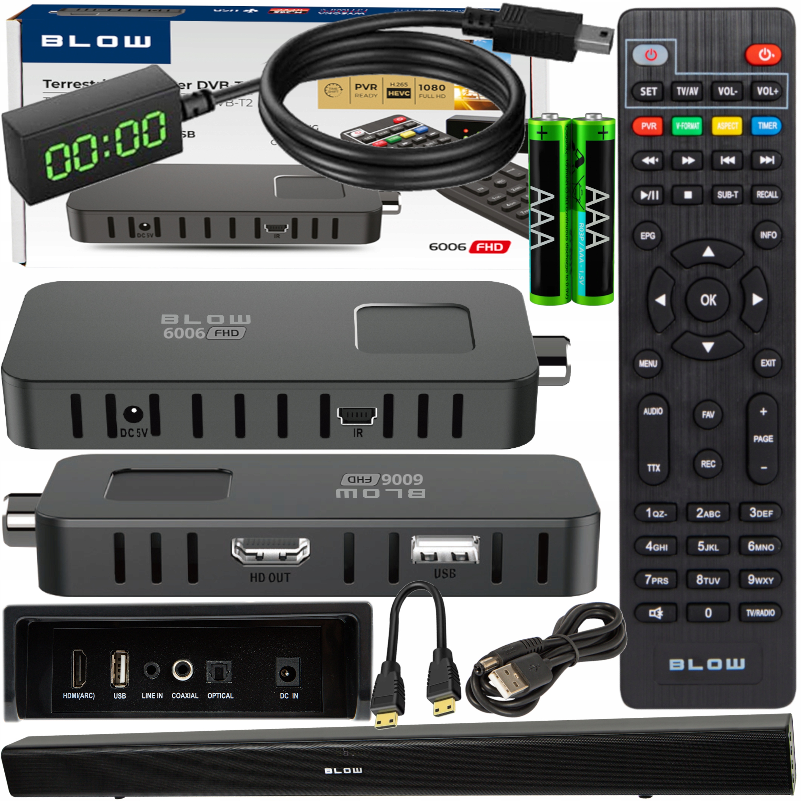 Dekodér Tuner Tv DVB-T2 Hevc H.265 Full Hd Mini Stick Pilot Set Soundbar