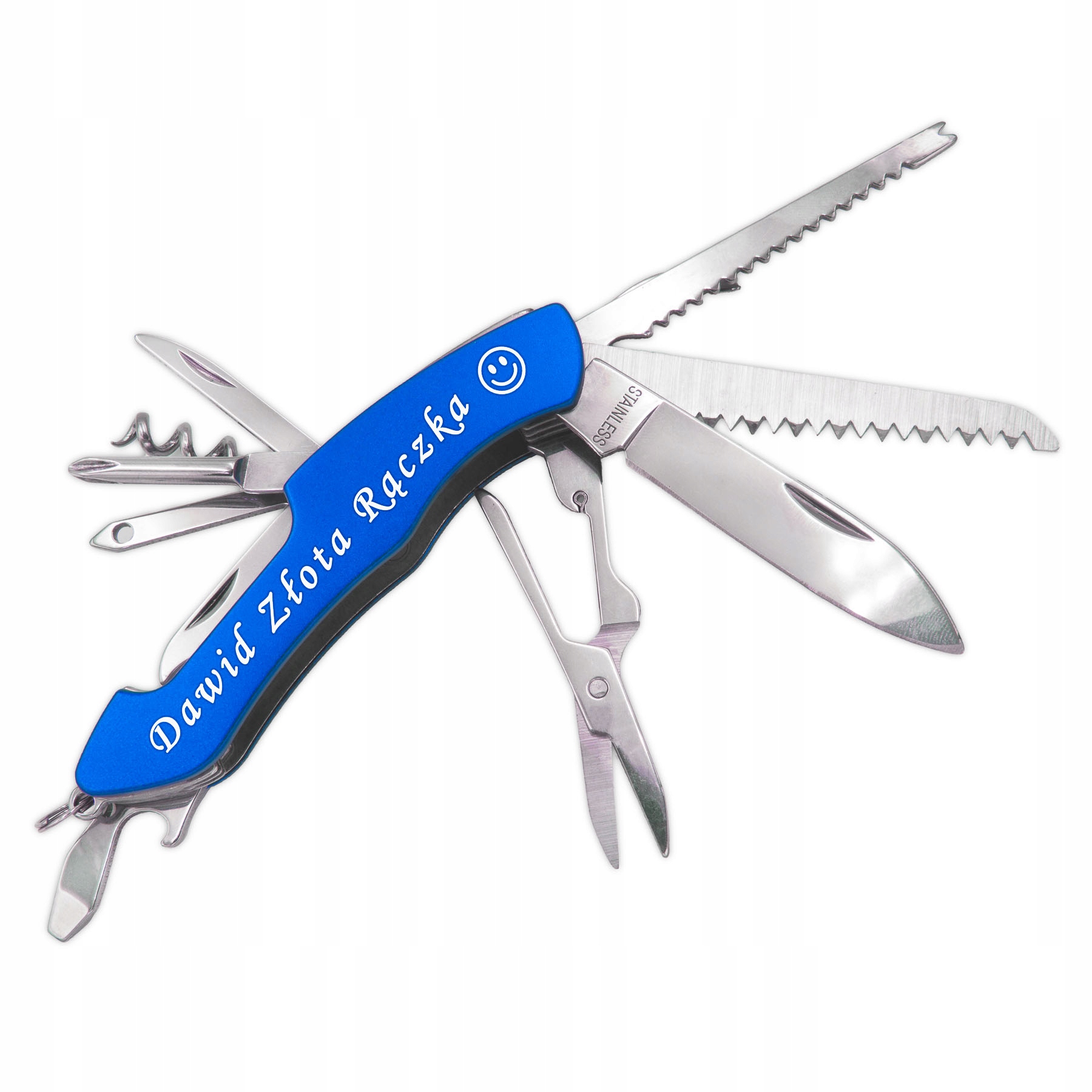 

Scyzoryk wielofunkcyjny Niebieski z Grawerem