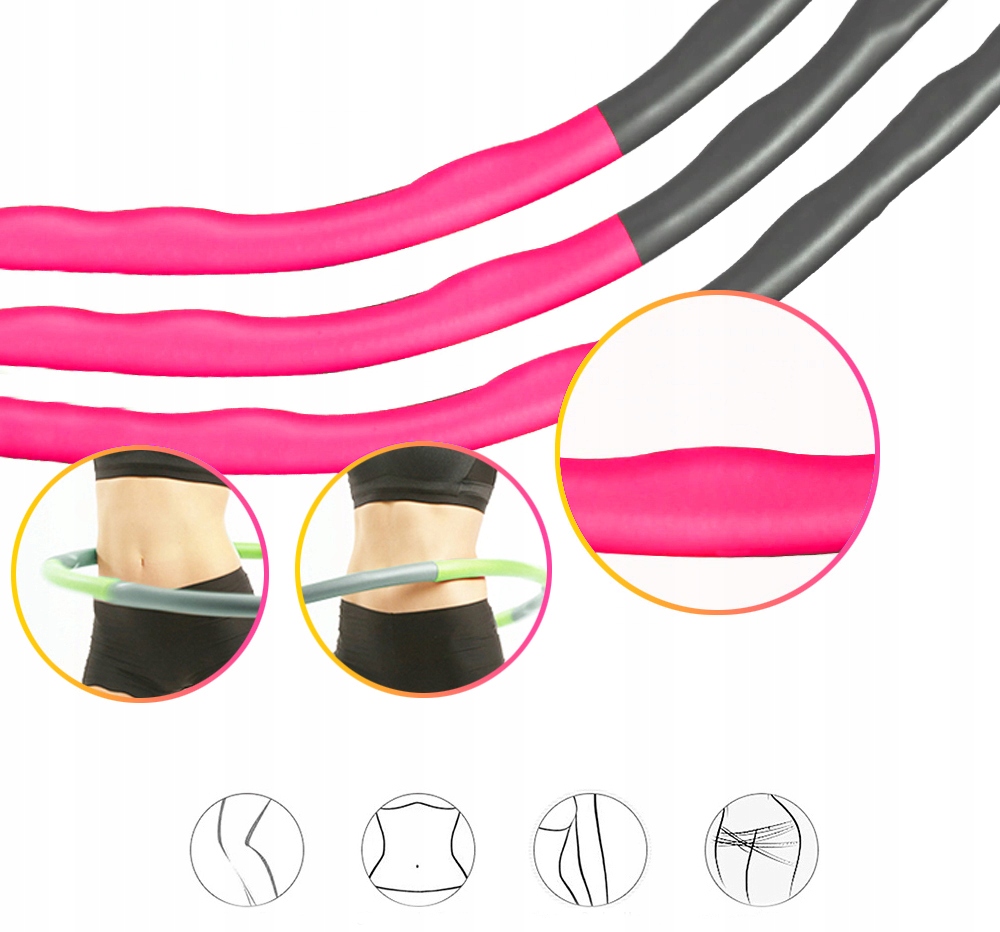 Odchudzające Hula Hop Koło Składane Masaż 1kg Liczba części 8