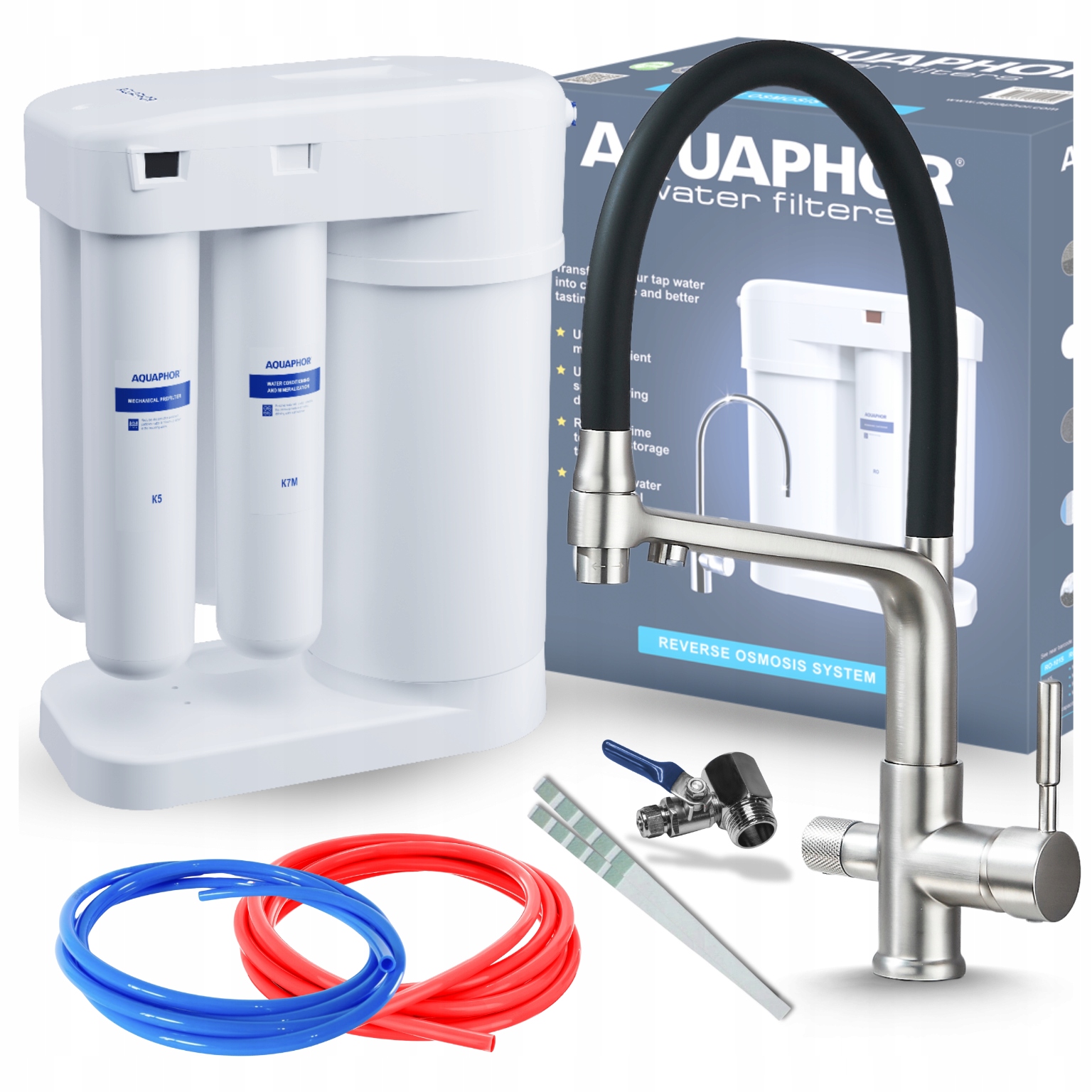Vodní Filtr Aquaphor Morion A Kuchyňská Baterie S Výsuvným Výtokem Z Nerezové Oceli