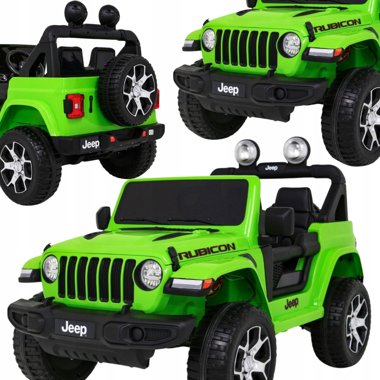 Jeep Wrangler Rubicon Pojazd Na Akumulator Dla Dzieci Do 35KG Zielony