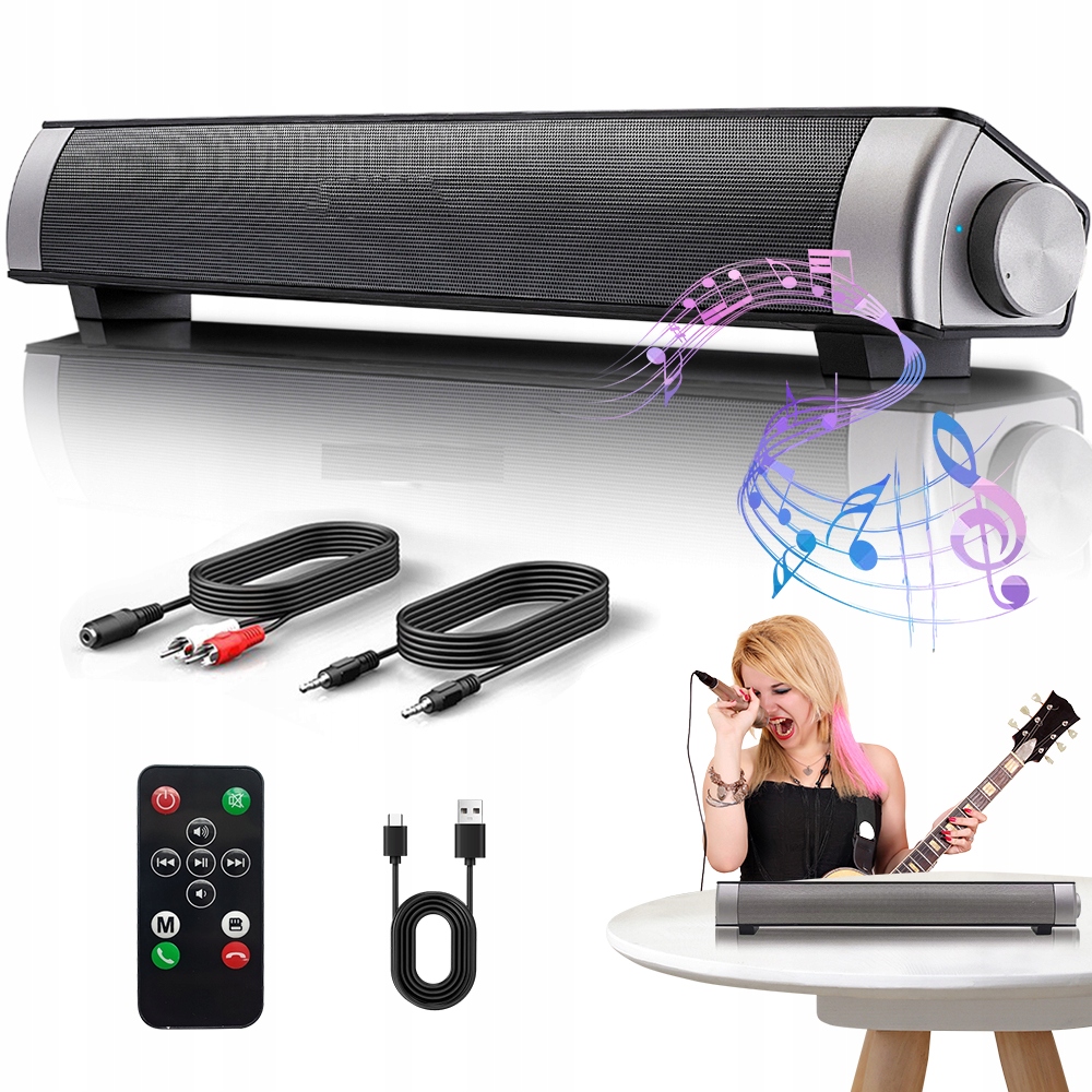 BEZPRZEWODOWY GŁOŚNIK SOUNDBAR BLUETOOTH DO TELEWIZORA I KOMPUTERA