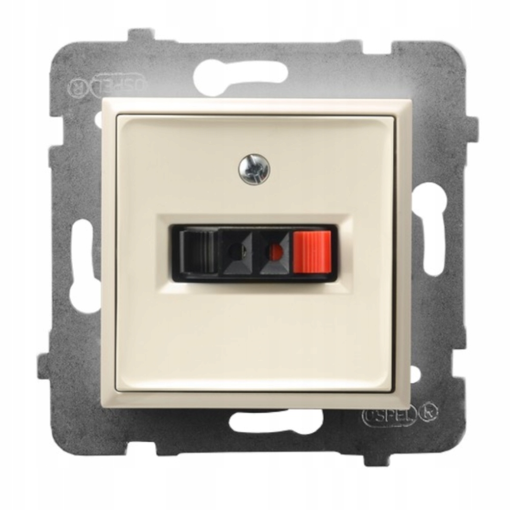 MODUŁ ECRU BEZ RAMKI GNIAZDO GŁOŚNIKOWE POJEDYNCZE