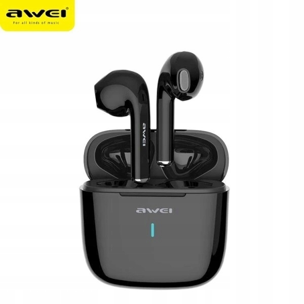 Awei Bluetooth 5.0 sluchátka T26 Tws dokovací stanice černá/černá