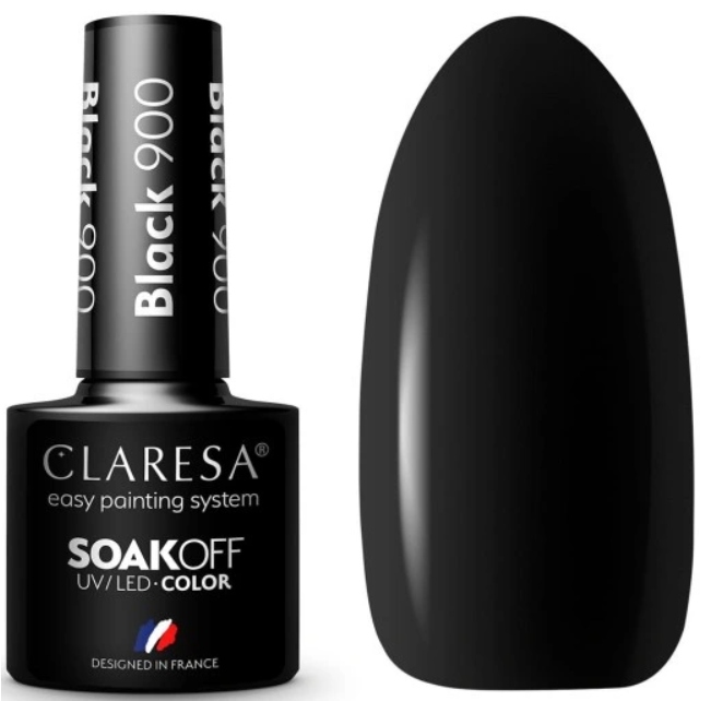 CLARESA LAKIER HYBRYDOWY DO PAZNOKCI BLACK 900 CZARNY