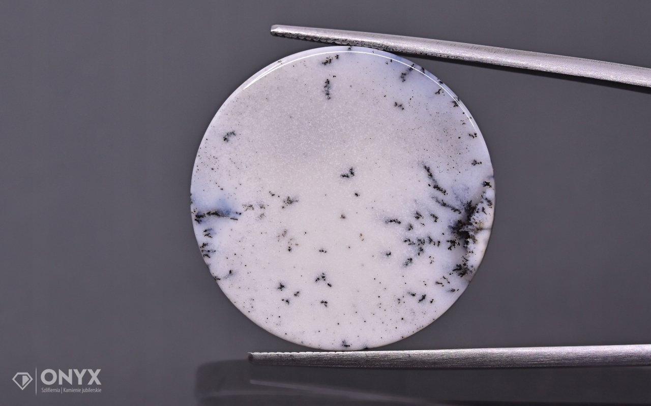 Dendritový achát z Turecka mělký kulatý fi 25 mm