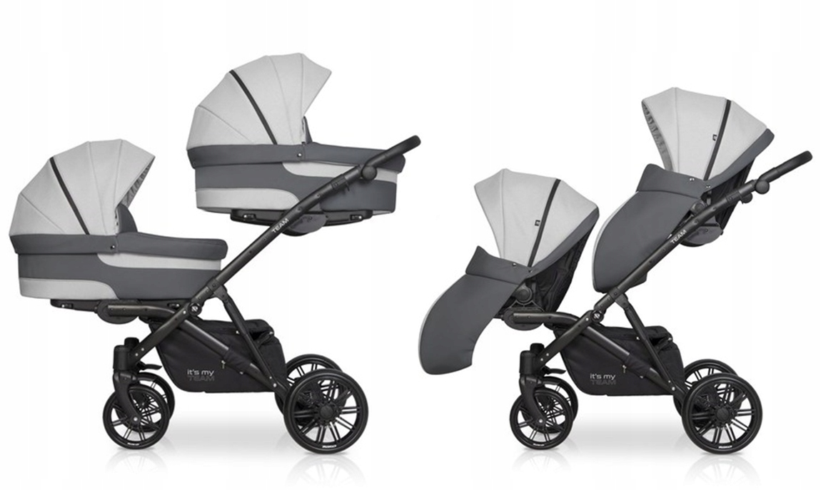 RIKO TEAM 2W1 WÓZEK BLIŻNIACZY ADAPTERY MC Model Team