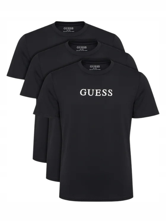 Guess Pánské Tričko Tee Cn Logo 3PACK Černé vel. L