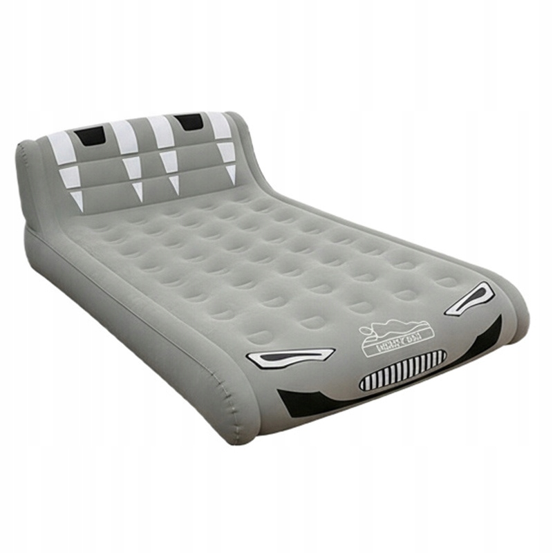 Materac dmuchany w kształcie Auta wbudowana pompka Jasnoszary