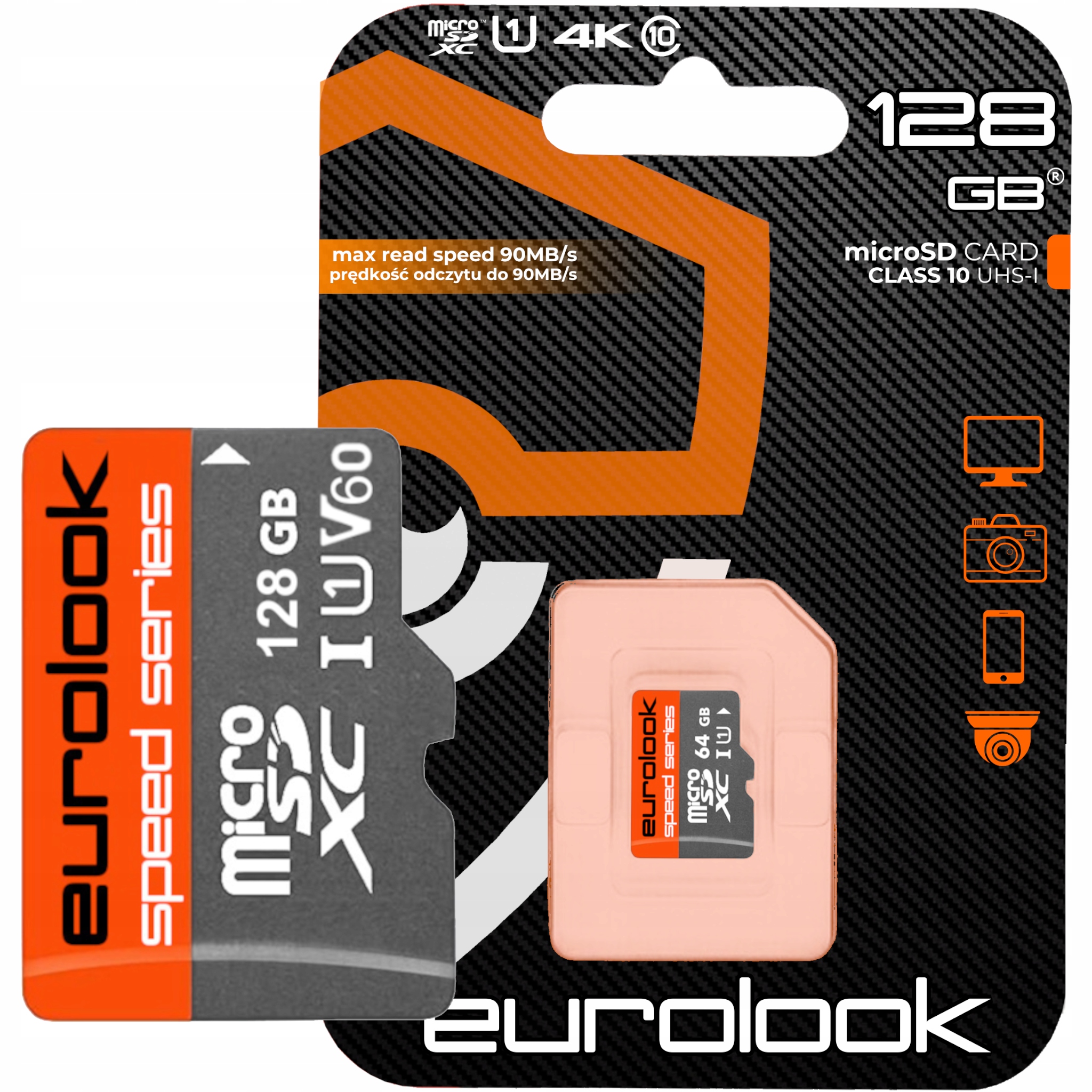 Paměťová karta MicroSD Hc V60 U1 Class 10 128 Gb určená pro Ip kamery WiFI