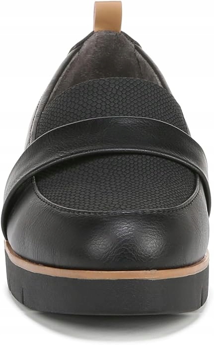 Dr Scholl's Černé Mokasíny S Páskem A Vzorem Kůže 40,5 6AA