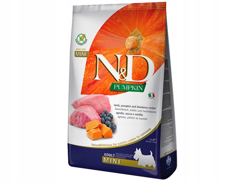 Karma dla psa Farmina N&d adult jagnięcina z dynią i borówką 2.5 kg