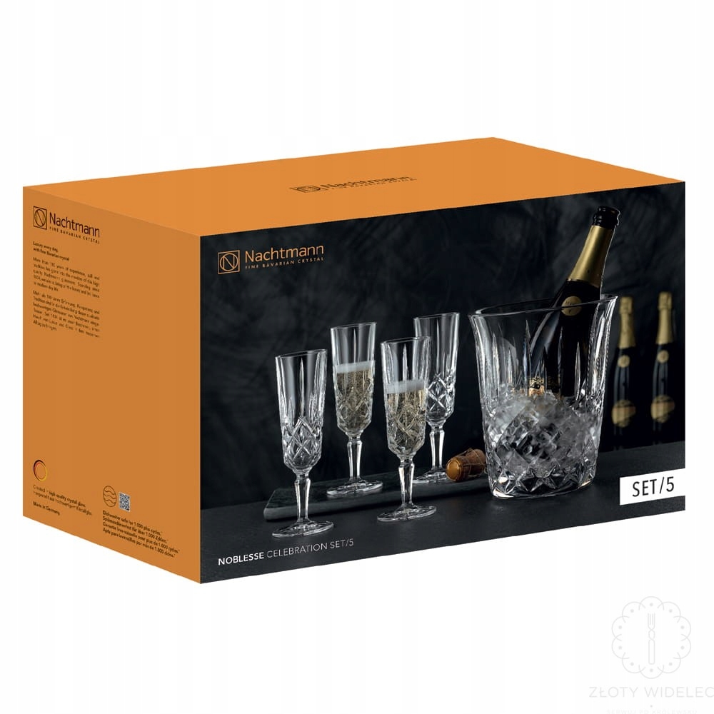 Nachtmann Noblesse sada na šampaňské 4 skleničky zásobník na led.